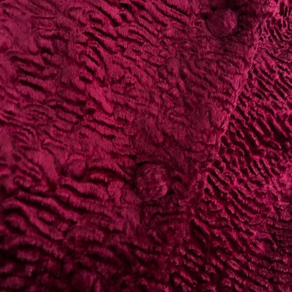 Vtg Y2K Burgundy Crushed Velvet Cropped Blazer Pantology Sz 10 Witchy Whimsigoth - Picture 4 of 7